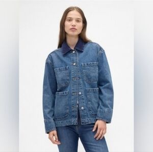 Gap Relaxed Denim Chore Jacket Medium Wash Barn Jacket XS